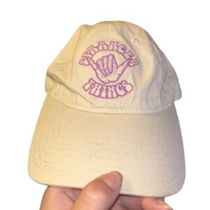 pacsun x stranger things purple and tan baseball cap